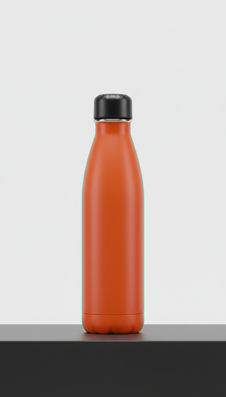Insulated stainless steel water bottle in orange